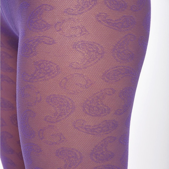 New GANNI Lavender Paisley Stockings Small